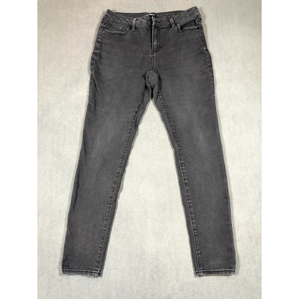 D. Jeans Jeans Womens 10 Black Skinny Dark Wash Stretch Mid Rise